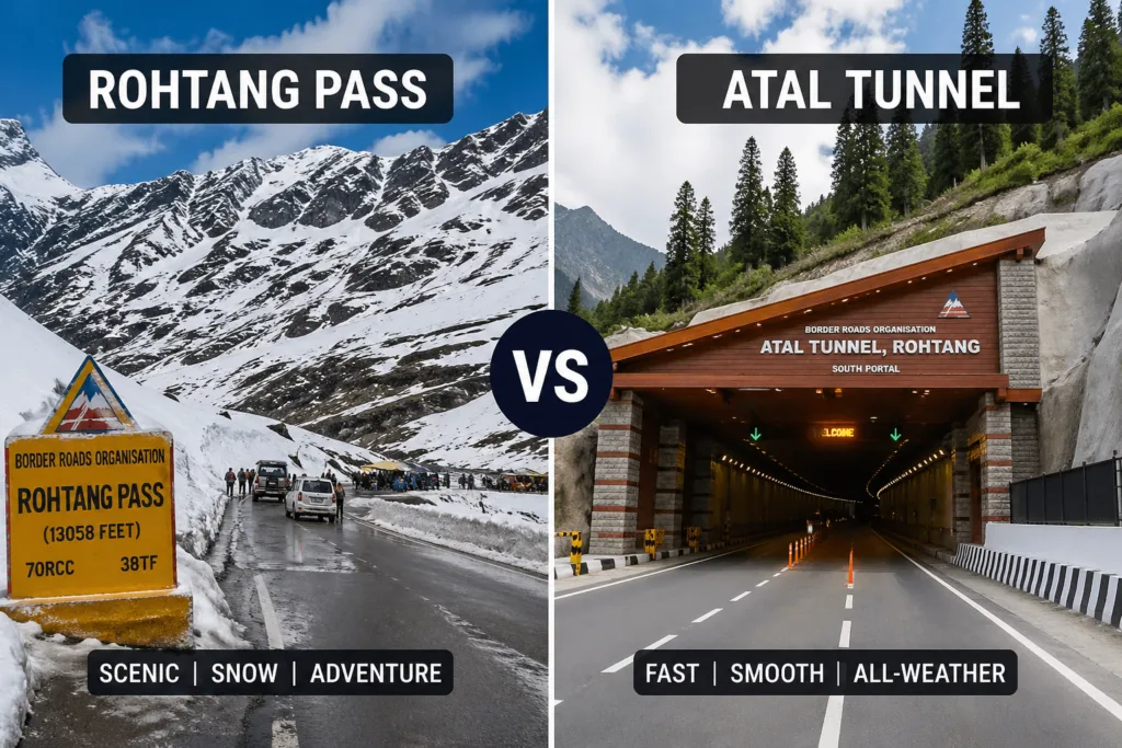 Rohtang Pass vs Atal Tunnel — Which is Better for Your Manali Trip? (2026 Guide) 1 rohtang pass vs atal tunnel, rohtang vs atal tunnel which is better, manali to rohtang pass distance, rohtang pass open, is rohtang pass open now, rohtang pass height in feet, rohtang pass altitude in feet, rohtang pass weather in may