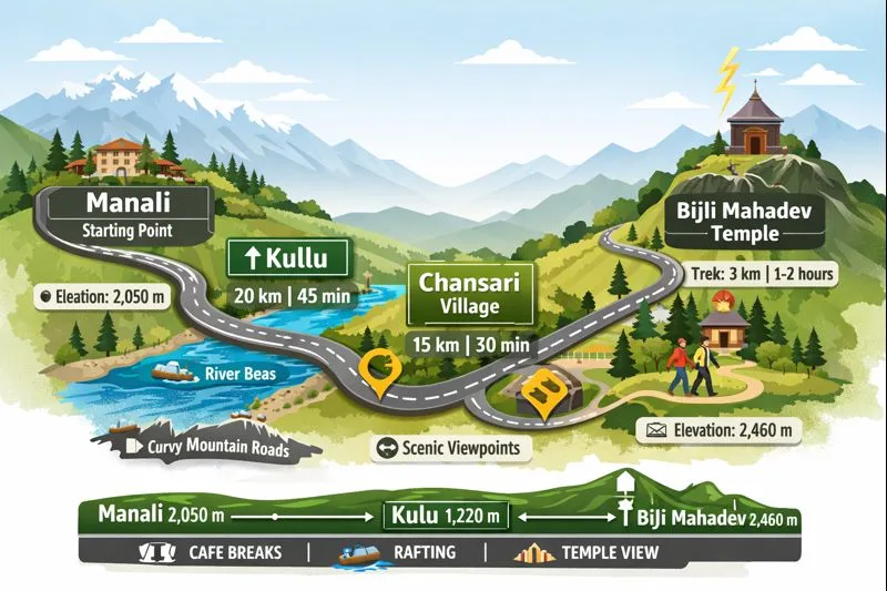 Manali to Bijli Mahadev Distance: A Complete Travel Guide of 45km 1 Manali to Bijli Mahadev distance