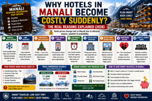 why hotels in Manali become costly suddenly, Manali hotel prices, why hotels are expensive in Manali, Manali hotel cost increase