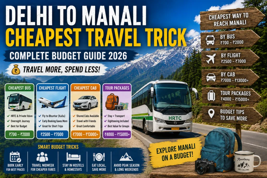 Delhi to Manali Cheapest Travel Trick 2026 – Budget Guide for Smart Travelers 1 delhi to manali cheapest bus, cheapest flight from delhi to kullu manali, cheapest cab from delhi to manali, cheapest tour packages from delhi to manali, delhi to manali cheapest flight, delhi to manali cheapest way, cheapest way to reach manali from delhi