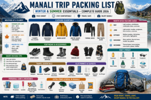 manali trip packing list, bag packing for manali trip, packing for manali trip, what to pack for a trip to manali, what to pack for manali trip in june, what to pack for manali trip in october, packing list for manali trip, things to pack for manali trip, what to pack for manali trip in november, what to pack for manali trip in december, what to pack for manali trip in may, winter packing for manali, manali winter clothes guide, manali travel essentials,