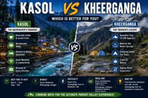 kasol vs kheerganga, kheerganga vs kasol, kasol or kheerganga, kheerganga or kasol, kasol to kheerganga, kheerganga trek from kasol, kasol vs kheerganga which is better, kasol backpacking guide, kheerganga trek guide