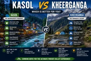 kasol vs kheerganga, kheerganga vs kasol, kasol or kheerganga, kheerganga or kasol, kasol to kheerganga, kheerganga trek from kasol, kasol vs kheerganga which is better, kasol backpacking guide, kheerganga trek guide