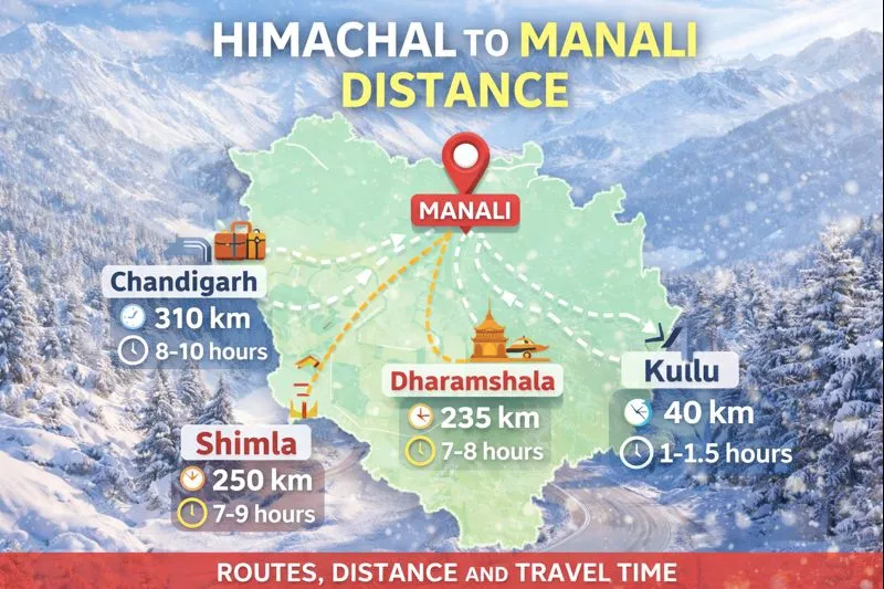 Himachal to Manali distance