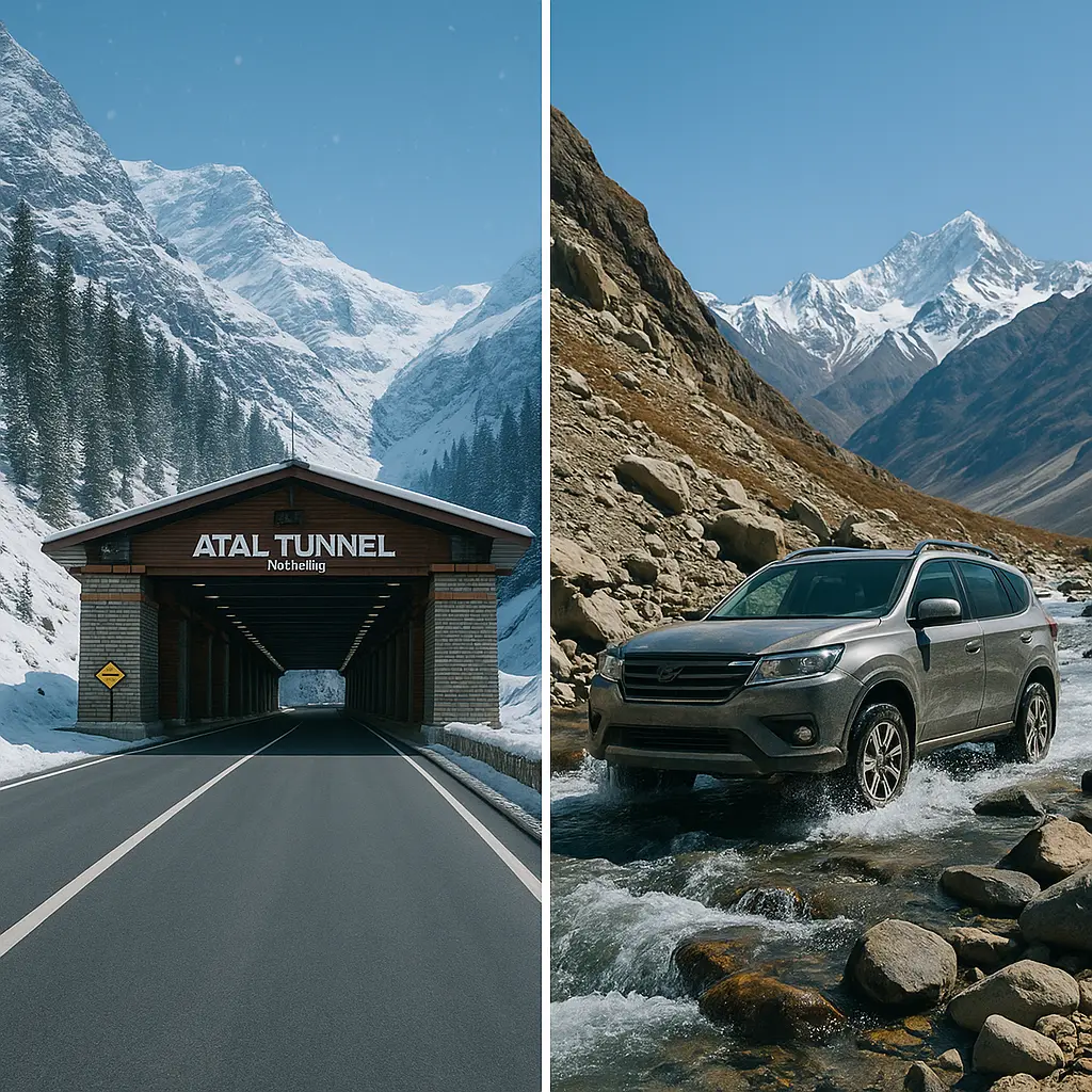 Comparing road conditions covering the Manali to Kaza distance via Atal Tunnel and Gramphu.