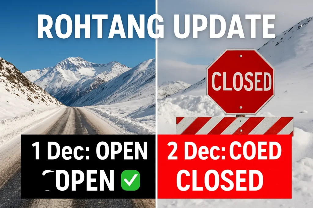 Rohtang Pass Status December 2025 Open and Closed Update.